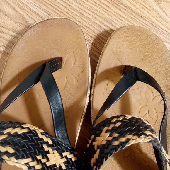 Skechers Luxe Foam Wedge Sandals Womens Sz 11 EU 41 Thong Slip On 38533 - Picture 12 of 16